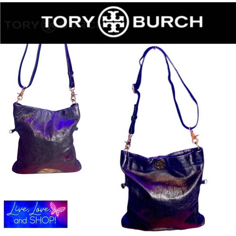 TORY BURCH Black Leather Crossbody/Shoulder Bag w/Removable Strap, EUC